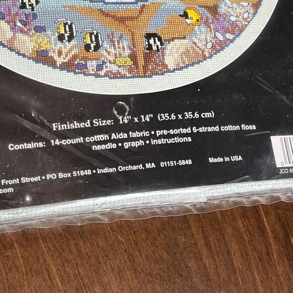 Vintage Janlynn Bottlenose Dolphins Counted Cross Stitch Kit 106-27 NEW UNSEALED - Picture 3 of 6